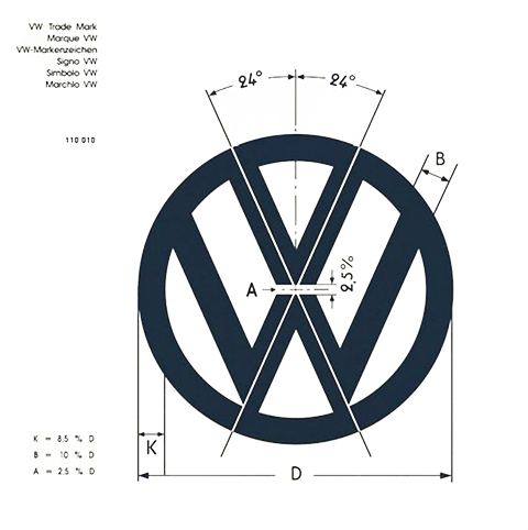 Logo VolksWagen d'epoca in trasparenza